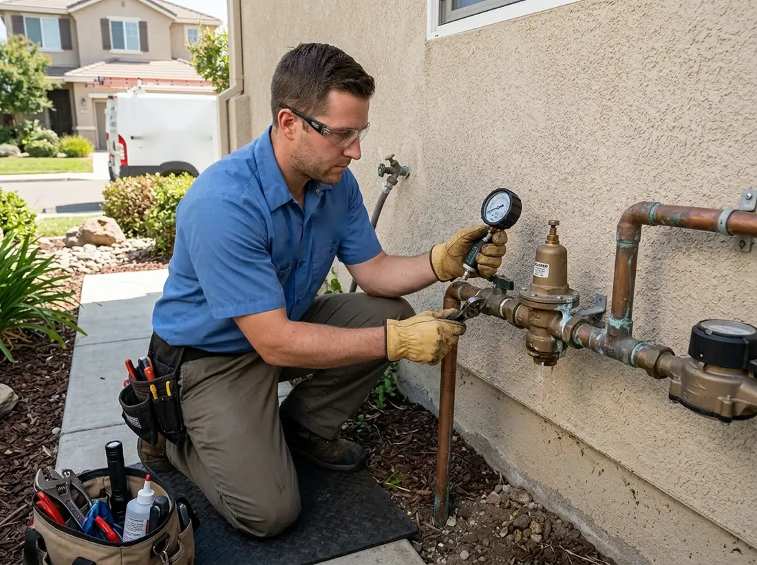 Leak detection technician working in a West Whittier property in Whittier, CA